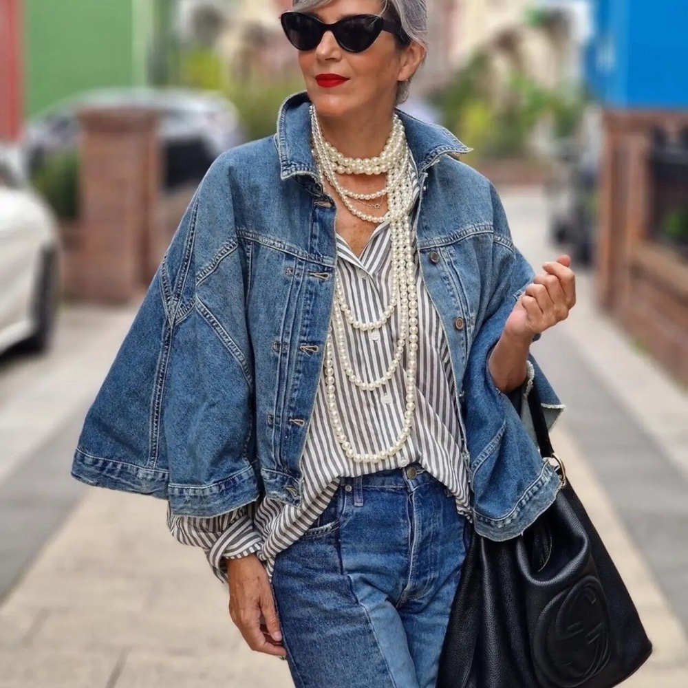 Zara ASYMMETRICAL DENIM CAPE NWT Limited Edition Size Medium Bloggers Favorite - Picture 5 of 13